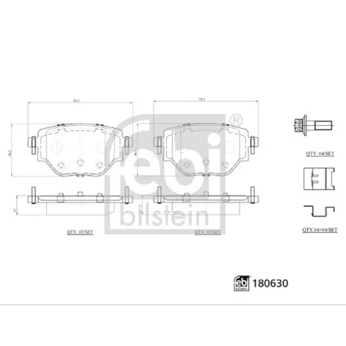 Sada brzdových platničiek kotúčovej brzdy FEBI BILSTEIN 180630