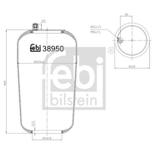 Mech pneumatického pruženia FEBI BILSTEIN 38950