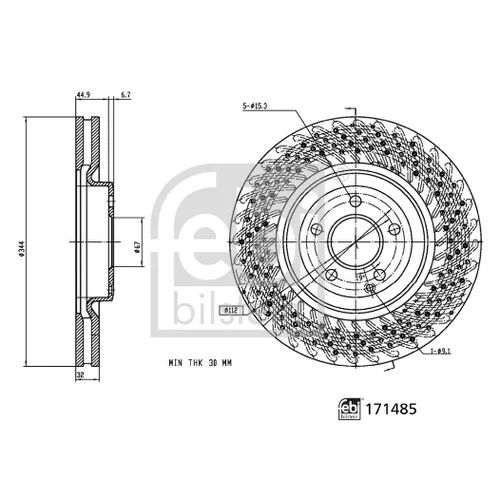 Brzdový kotúč FEBI BILSTEIN 171485 - obr. 2