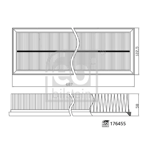 Vzduchový filter FEBI BILSTEIN 176455 - obr. 1