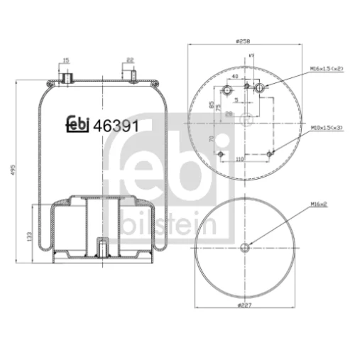 Mech pneumatického pruženia FEBI BILSTEIN 46391