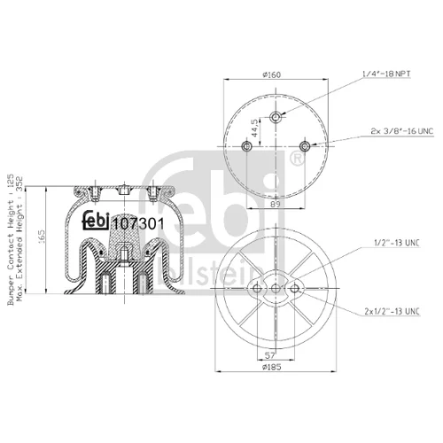 Mech pneumatického pruženia FEBI BILSTEIN 107301