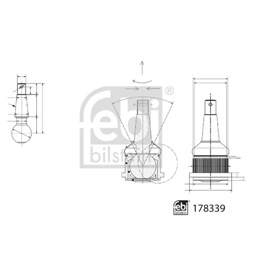 Zvislý/nosný čap 178339 (FEBI Bilstein) - obr. 1