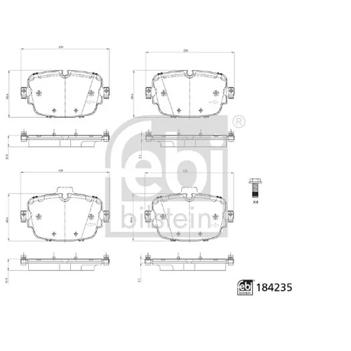 Sada brzdových platničiek kotúčovej brzdy FEBI BILSTEIN 184235