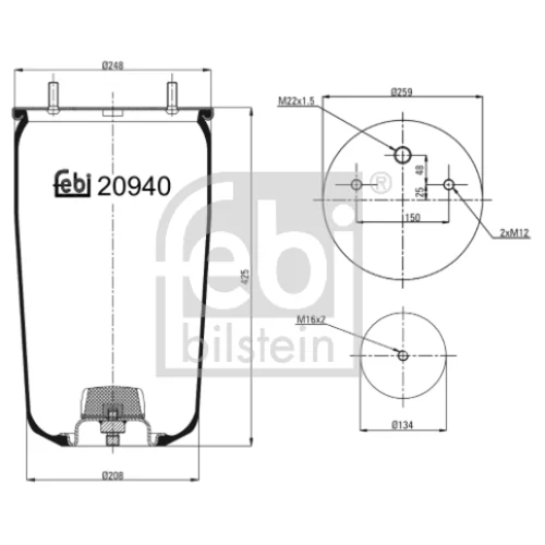 Mech pneumatického pruženia FEBI BILSTEIN 20940