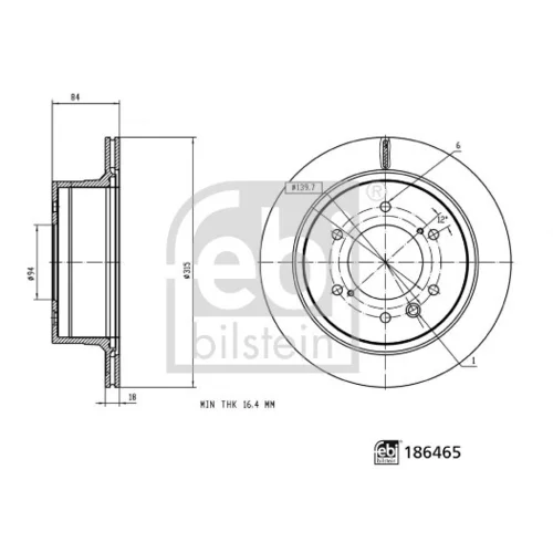 Brzdový kotúč FEBI BILSTEIN 186465