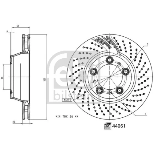 Brzdový kotúč FEBI BILSTEIN 44061 - obr. 2