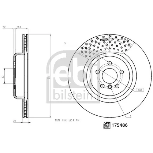 Brzdový kotúč FEBI BILSTEIN 175486 - obr. 2