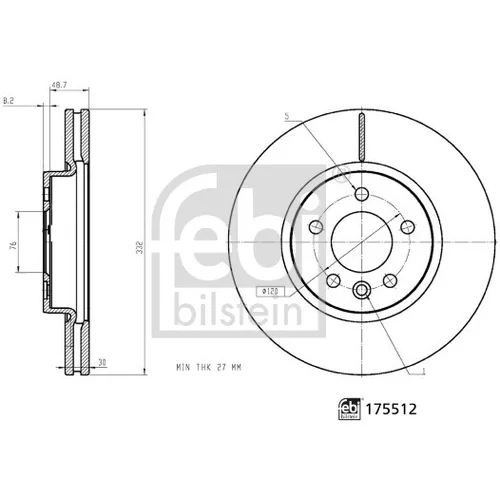 Brzdový kotúč FEBI BILSTEIN 175512 - obr. 2