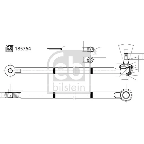 Hlava/čap spojovacej tyče riadenia FEBI BILSTEIN 185764