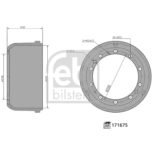 Brzdový bubon FEBI BILSTEIN 171675