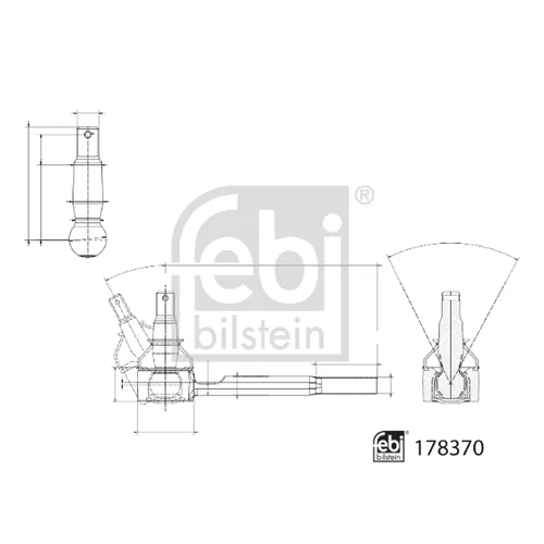 Hlava/čap spojovacej tyče riadenia FEBI BILSTEIN 178370 - obr. 1