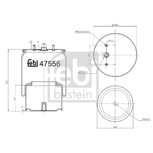 Mech pneumatického pruženia FEBI BILSTEIN 47556