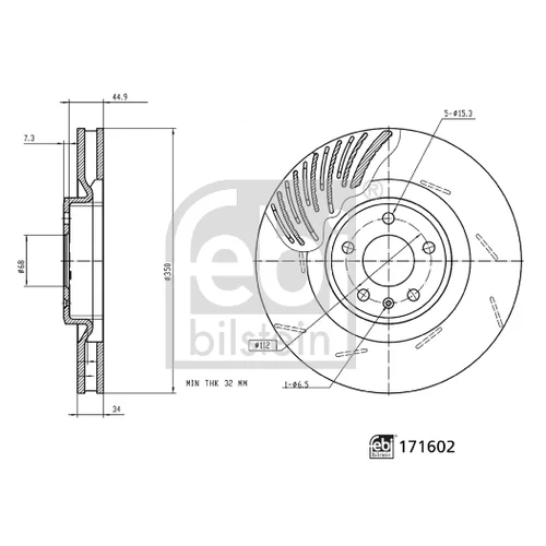 Brzdový kotúč FEBI BILSTEIN 171602 - obr. 2