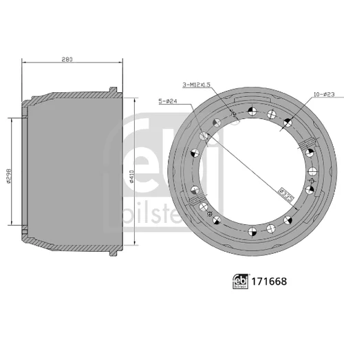 Brzdový bubon FEBI BILSTEIN 171668