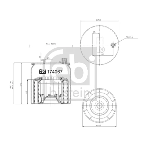 Mech pneumatického pruženia FEBI BILSTEIN 174067