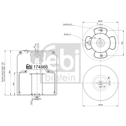 Mech pneumatického pruženia FEBI BILSTEIN 174466