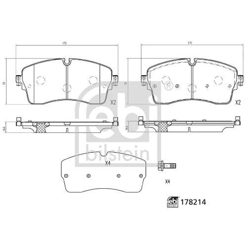 Sada brzdových platničiek kotúčovej brzdy FEBI BILSTEIN 178214 - obr. 1