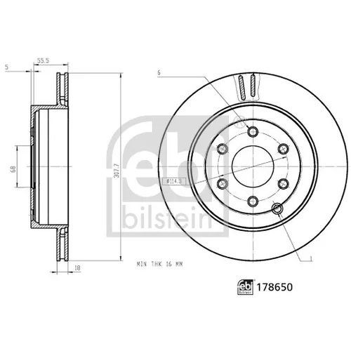 Brzdový kotúč FEBI BILSTEIN 178650 - obr. 2