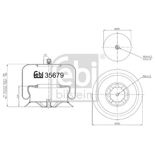 Mech pneumatického pruženia FEBI BILSTEIN 35679