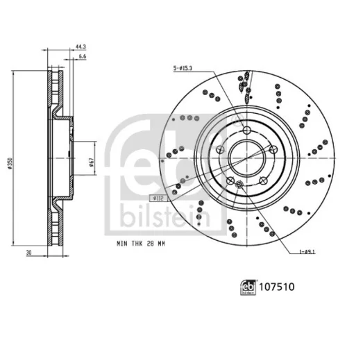 Brzdový kotúč FEBI BILSTEIN 107510