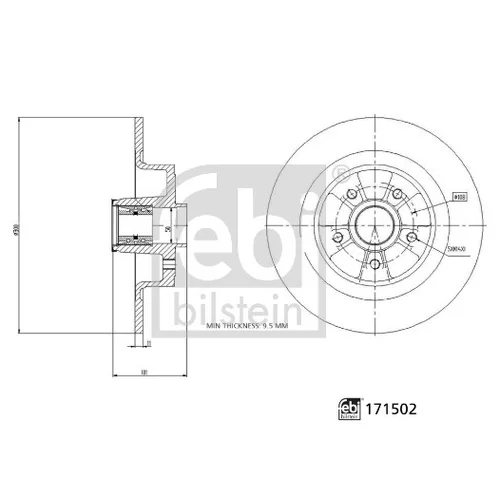 Brzdový kotúč FEBI BILSTEIN 171502 - obr. 2