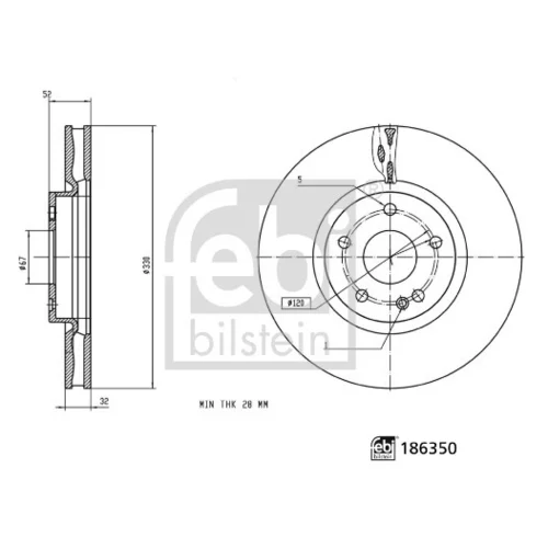 Brzdový kotúč FEBI BILSTEIN 186350