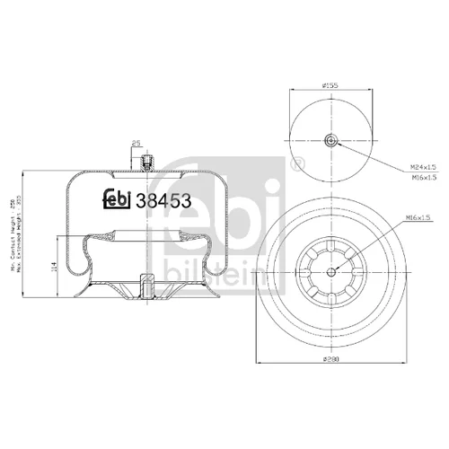 Mech pneumatického pruženia FEBI BILSTEIN 38453