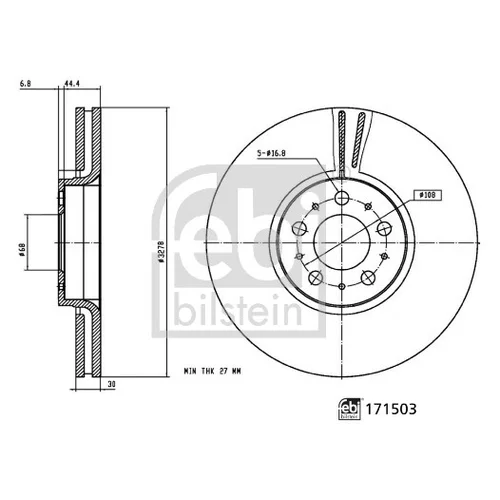 Brzdový kotúč FEBI BILSTEIN 171503 - obr. 2