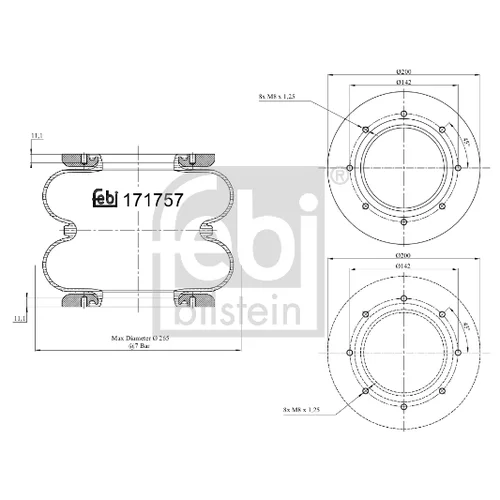 Mech pneumatického pruženia FEBI BILSTEIN 171757