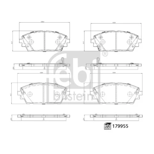 Sada brzdových platničiek kotúčovej brzdy FEBI BILSTEIN 179955