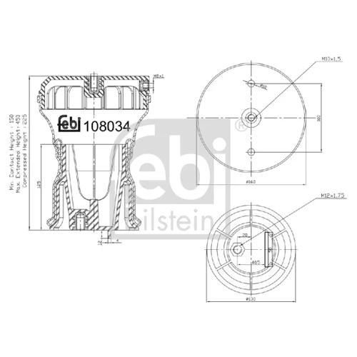 Mech pneumatického pruženia FEBI BILSTEIN 108034