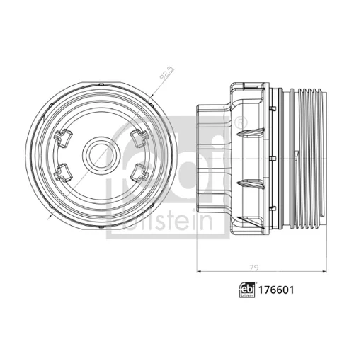 Veko, puzdro olejového filtra FEBI BILSTEIN 176601 - obr. 2