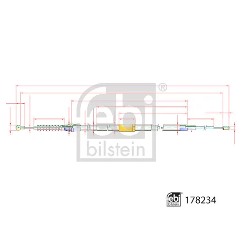 Ťažné lanko parkovacej brzdy FEBI BILSTEIN 178234