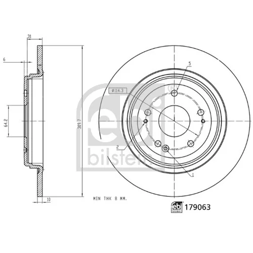 Brzdový kotúč FEBI BILSTEIN 179063
