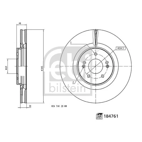 Brzdový kotúč FEBI BILSTEIN 184761