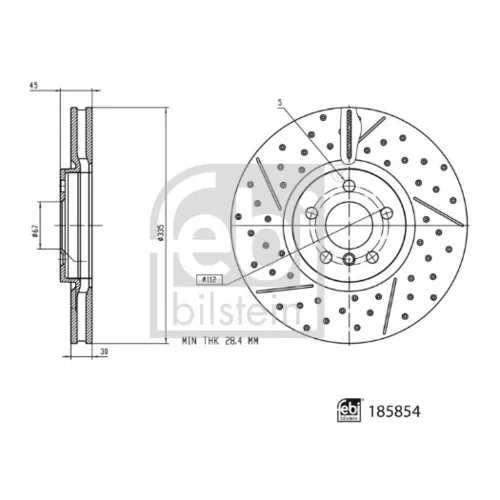 Brzdový kotúč FEBI BILSTEIN 185854