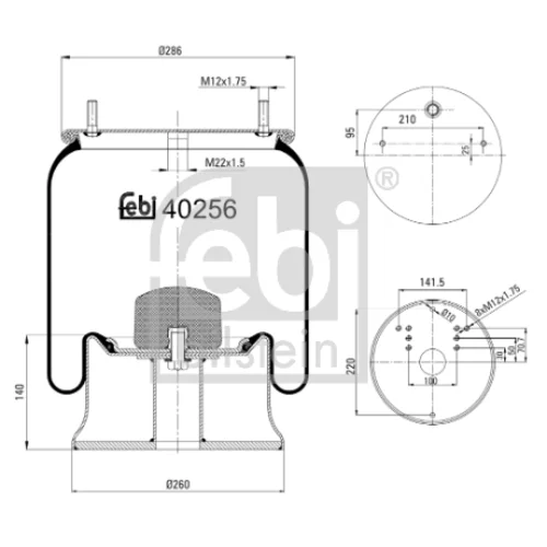 Mech pneumatického pruženia FEBI BILSTEIN 40256