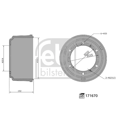 Brzdový bubon FEBI BILSTEIN 171670