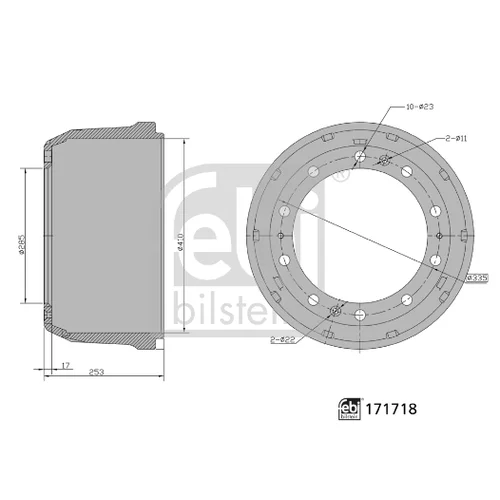 Brzdový bubon FEBI BILSTEIN 171718