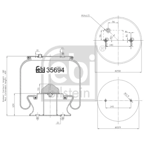 Mech pneumatického pruženia FEBI BILSTEIN 35694