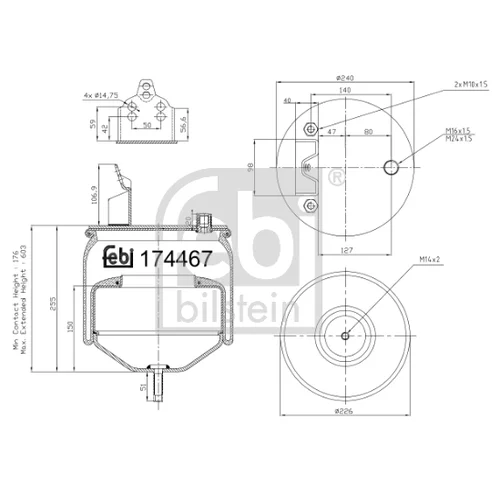 Mech pneumatického pruženia FEBI BILSTEIN 174467