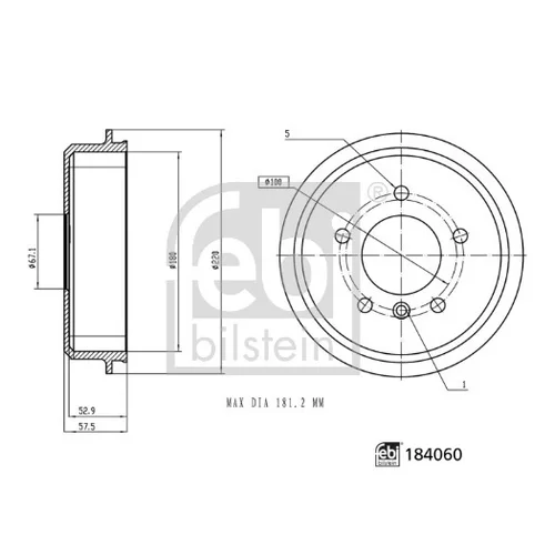 Brzdový bubon FEBI BILSTEIN 184060