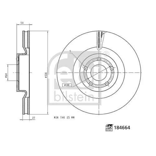 Brzdový kotúč FEBI BILSTEIN 184664