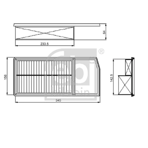 Vzduchový filter FEBI BILSTEIN 101664 - obr. 1