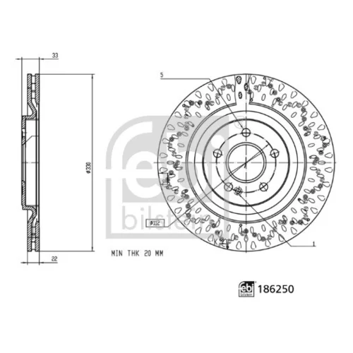 Brzdový kotúč FEBI BILSTEIN 186250