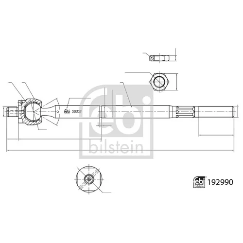 Axiálny čap tiahla riadenia FEBI BILSTEIN 192990