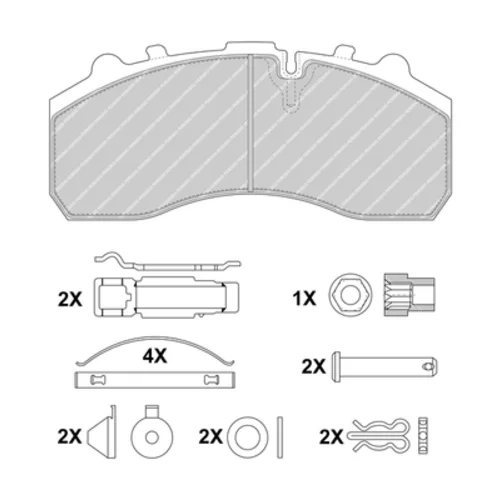Sada brzdových platničiek kotúčovej brzdy FERODO FCV1598B - obr. 1