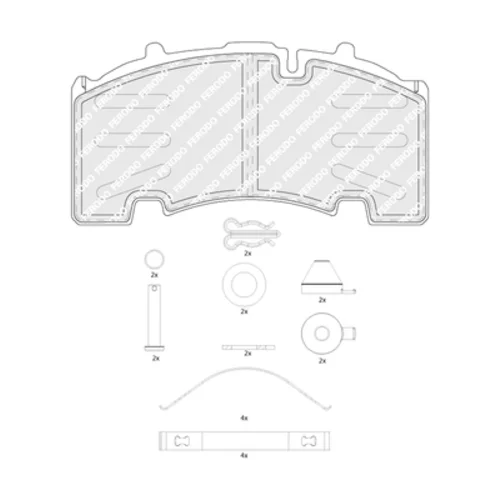 Sada brzdových platničiek kotúčovej brzdy FERODO FCV4584B - obr. 1