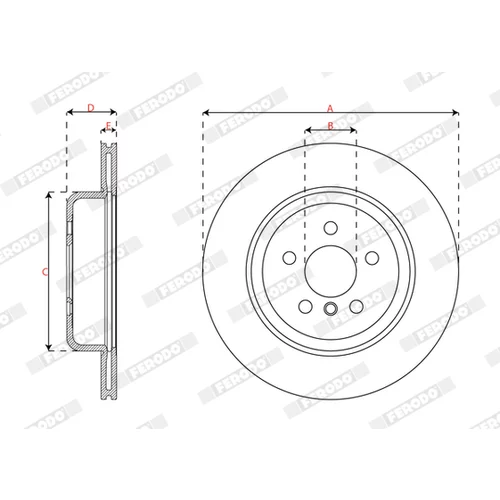 Brzdový kotúč FERODO DDF3042LC-1 - obr. 2